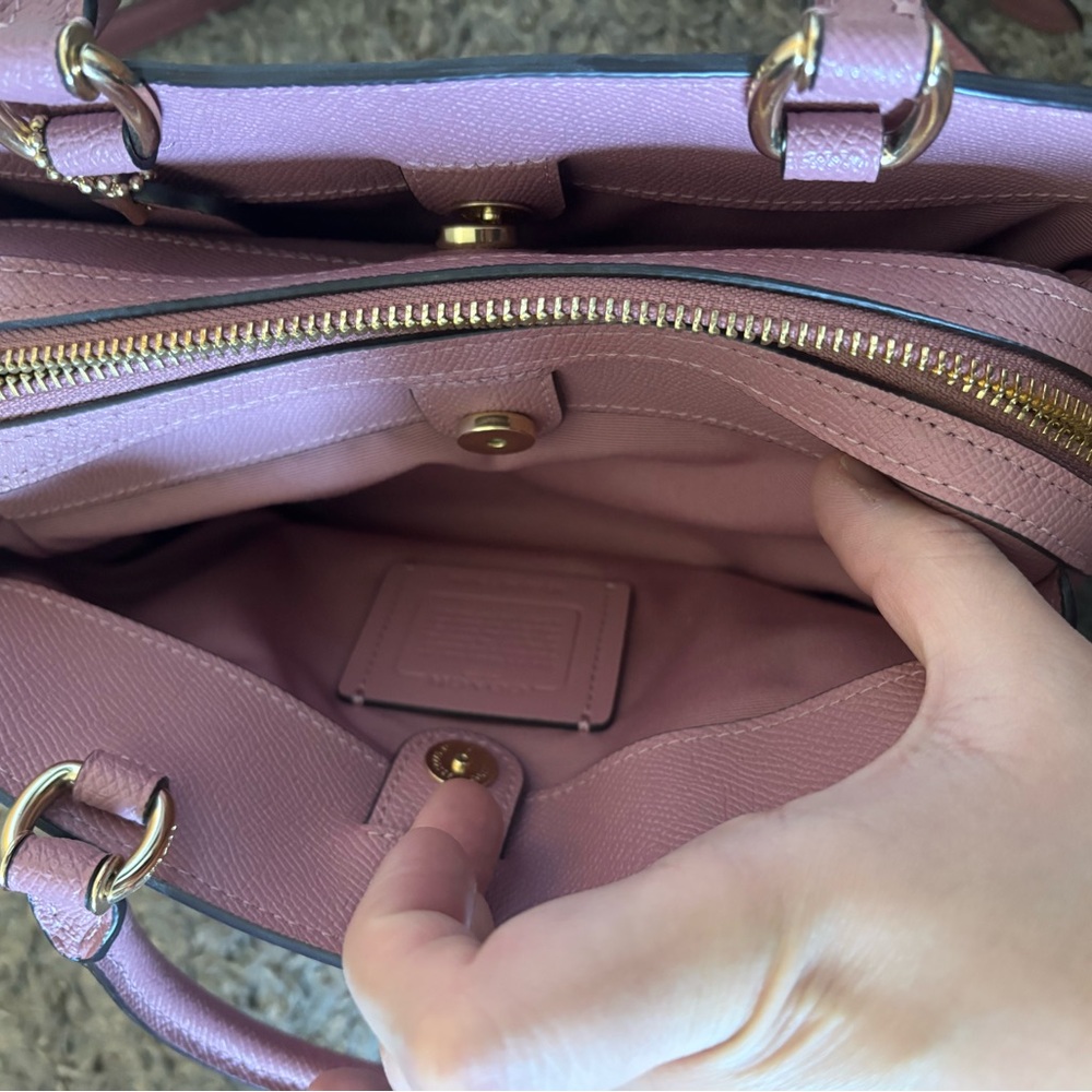 Coach Pink Leather Crossbody Satchel - Picture 5 of 6